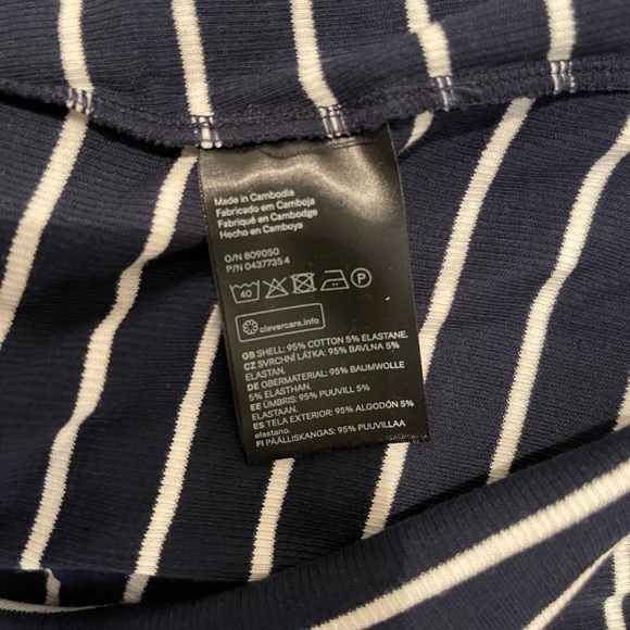 NWT H&M Basics Navy and White Striped Ribbed jersey dress - M - Picture 4 of 4